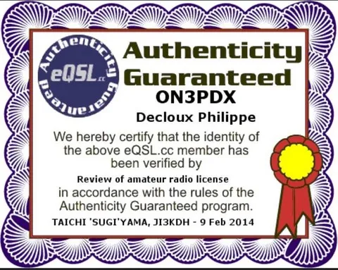 EQSL Authencity guaranteed on3pdx