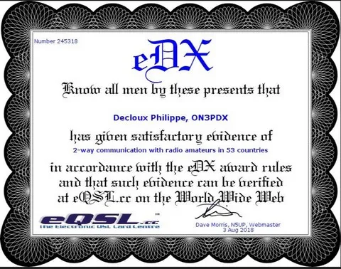 EQSL EDX DX AWARD
